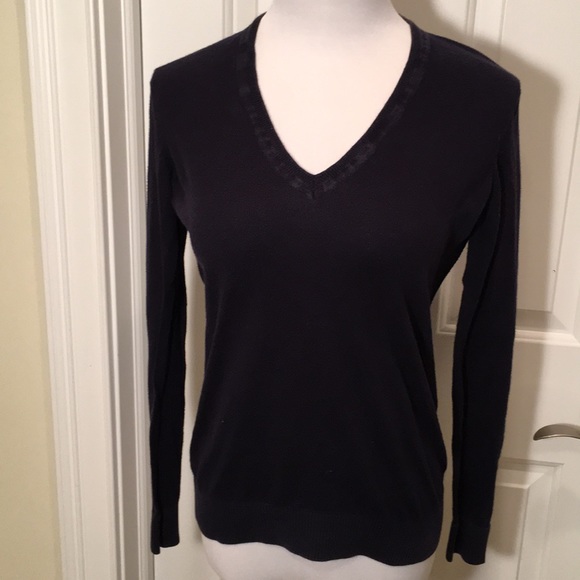 J. Crew Sweaters - J. Crew Navy Long Sleeved Cotton V-Neck Sweater